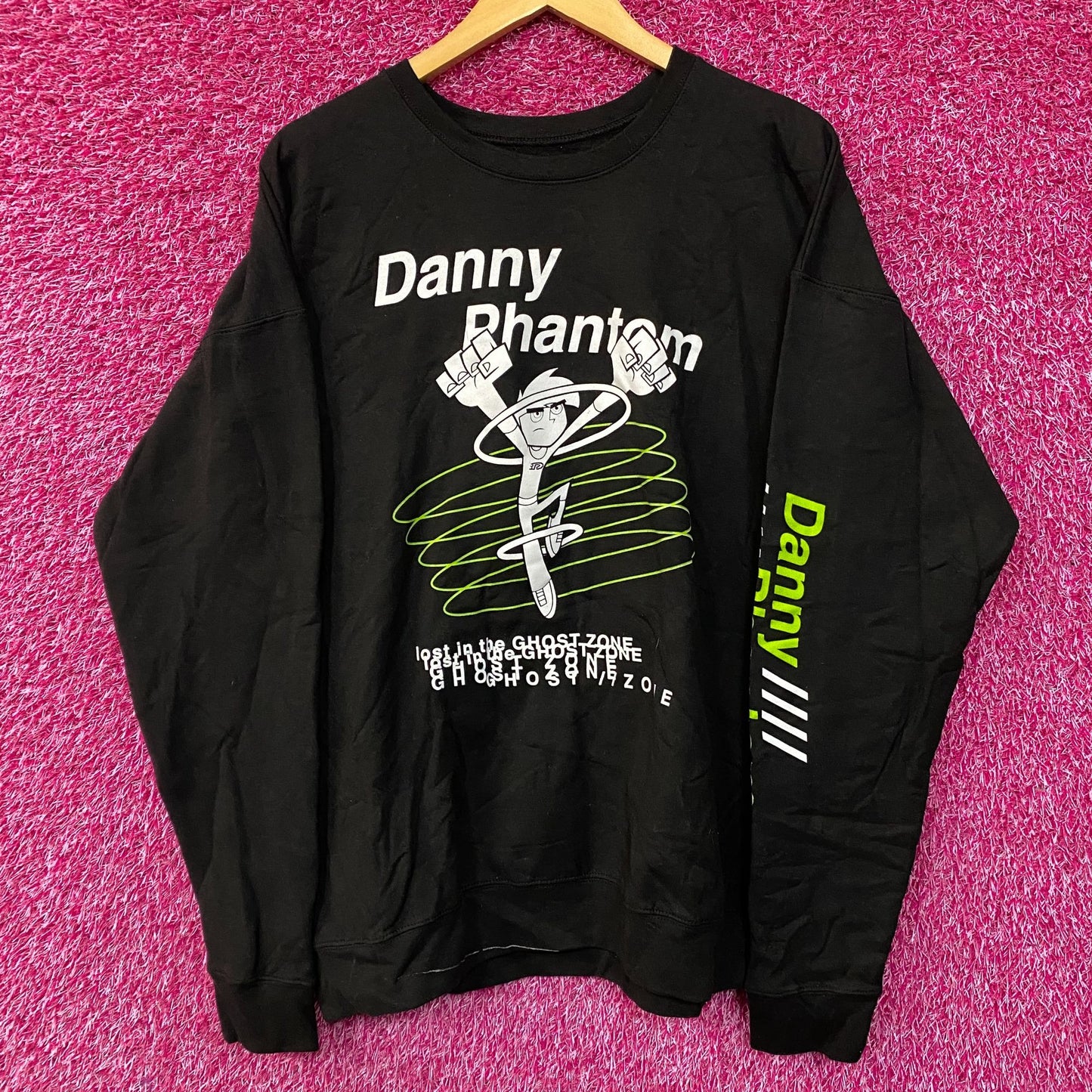 Nickelodeon Danny Phantom Ghost Zone Cartoon Crewneck Sweatshirt Large