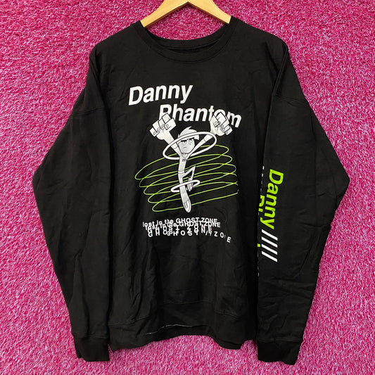 Nickelodeon Danny Phantom Ghost Zone Cartoon Crewneck Sweatshirt Large