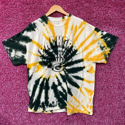 Junk Food Clothing NFL Green Bay Packers Football Tie Dye T-Shirt Large