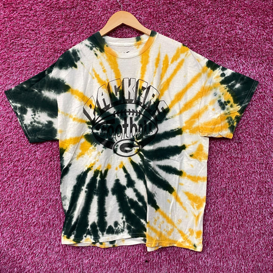 Junk Food Clothing NFL Green Bay Packers Football Tie Dye T-Shirt Large