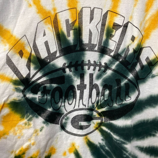 Junk Food Clothing NFL Green Bay Packers Football Tie Dye T-Shirt Large