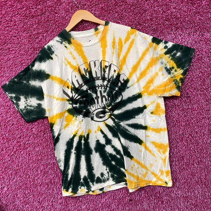 Junk Food Clothing NFL Green Bay Packers Football Tie Dye T-Shirt Large