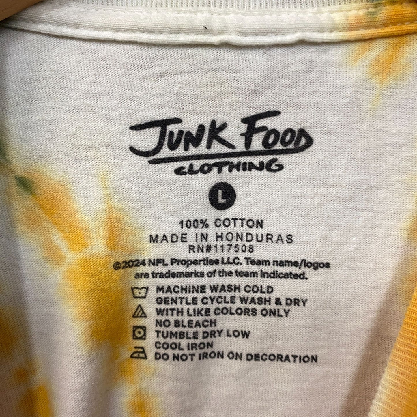 Junk Food Clothing NFL Green Bay Packers Football Tie Dye T-Shirt Large