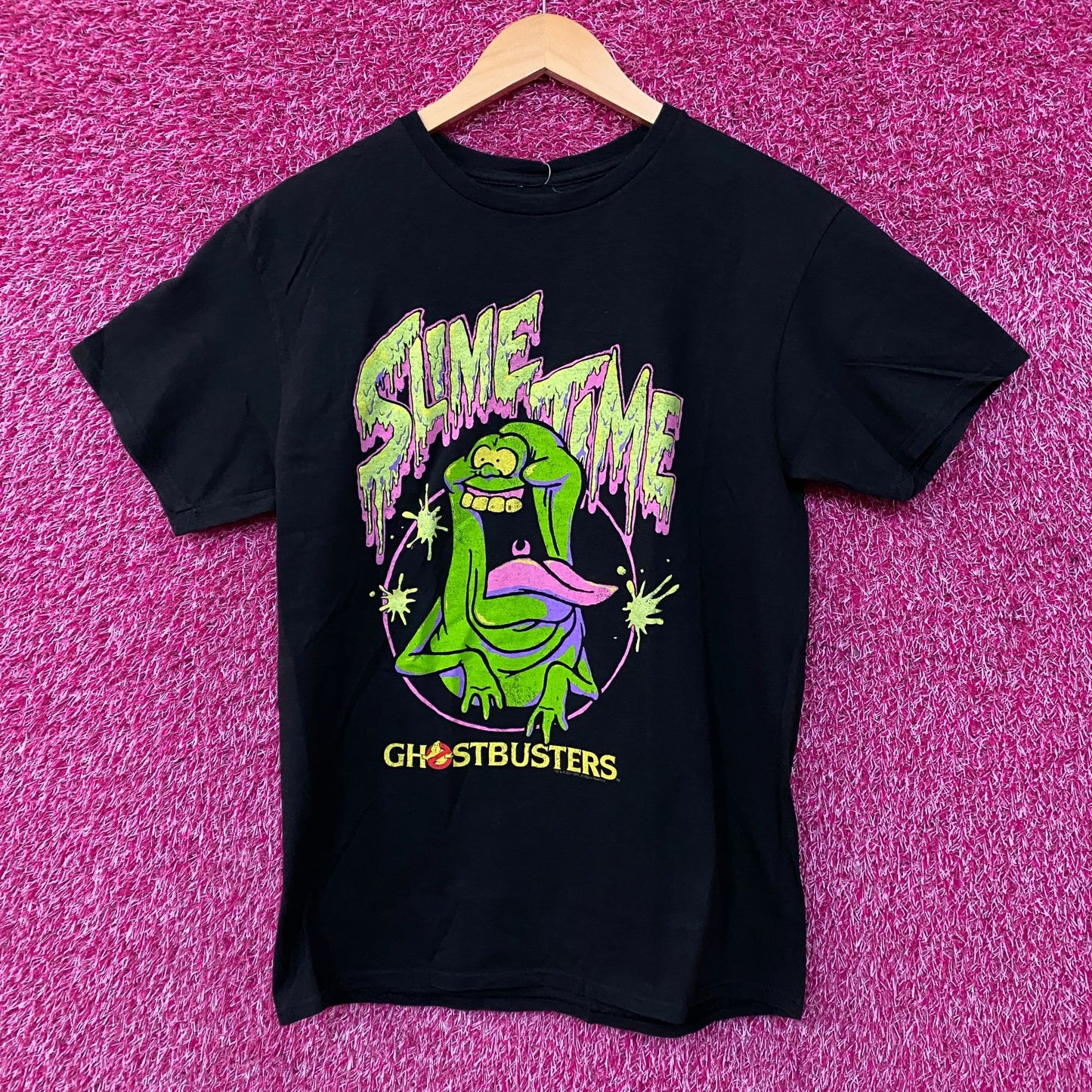Junk Food Clothing Ghostbusters Slime Time Ghost Cartoon Graphic T-Shirt Medium