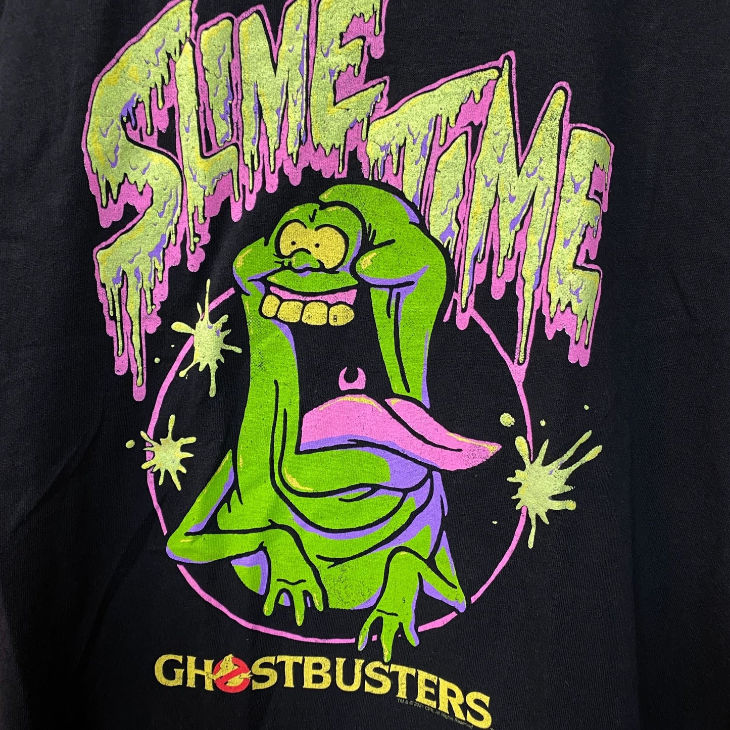 Junk Food Clothing Ghostbusters Slime Time Ghost Cartoon Graphic T-Shirt Medium