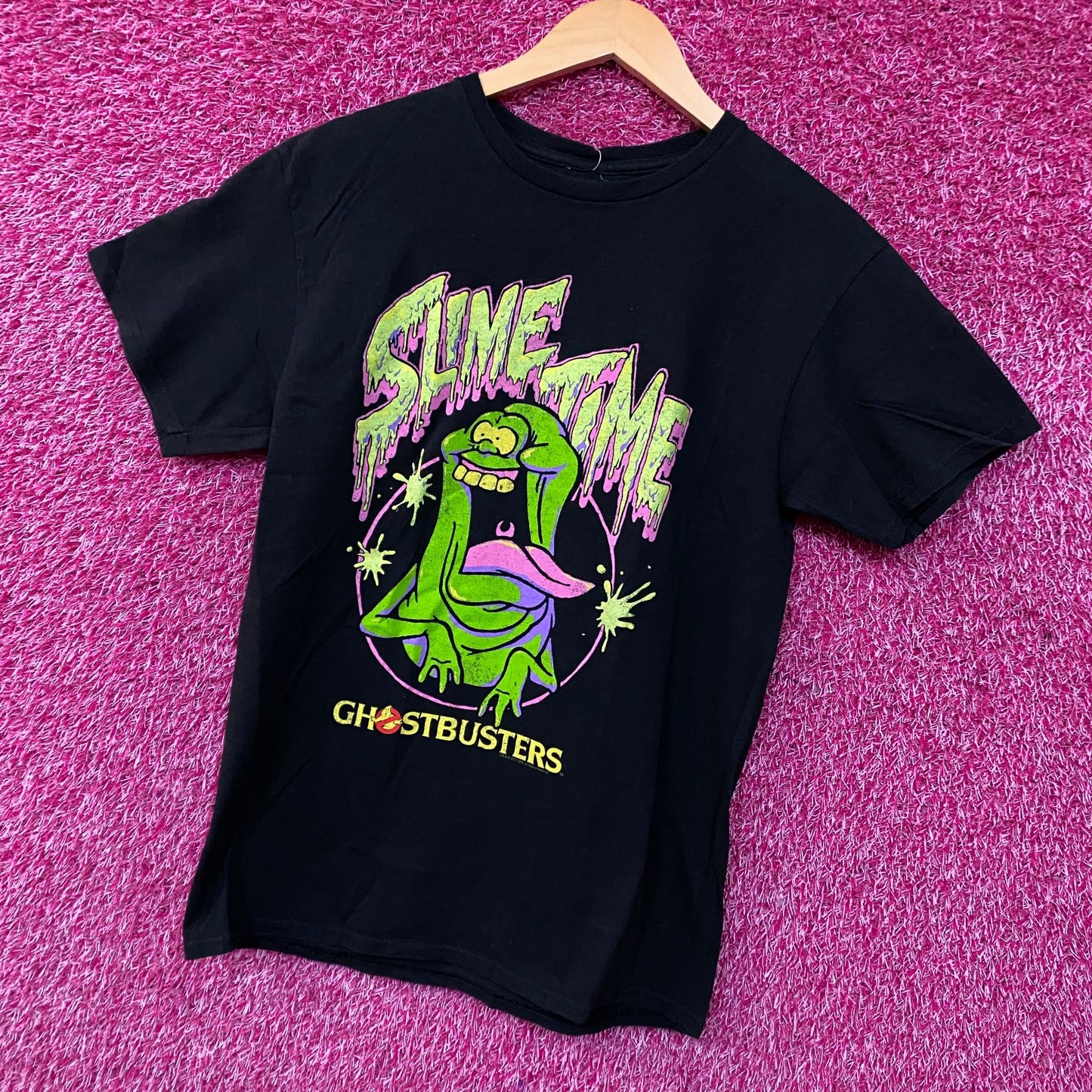 Junk Food Clothing Ghostbusters Slime Time Ghost Cartoon Graphic T-Shirt Medium