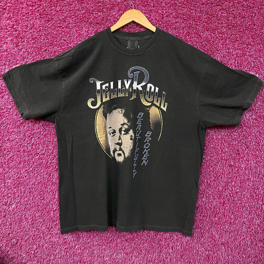 Jelly Roll The Beautifully Broken Tour 2025 Graphic Portrait T-Shirt 2XL