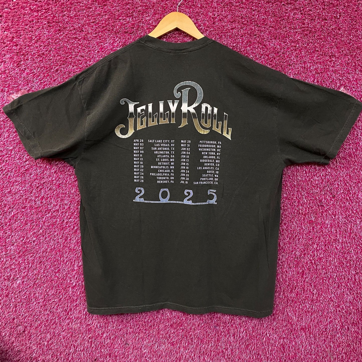 Jelly Roll The Beautifully Broken Tour 2025 Graphic Portrait T-Shirt 2XL