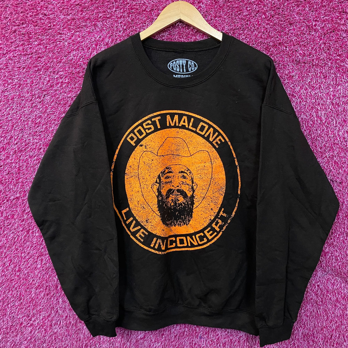 Post Malone Live In Concert Brown Crewneck Sweater size Medium