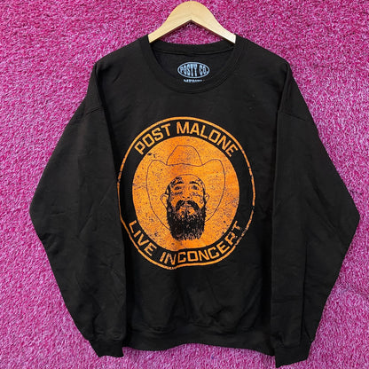 Post Malone Live In Concert Brown Crewneck Sweater size Medium