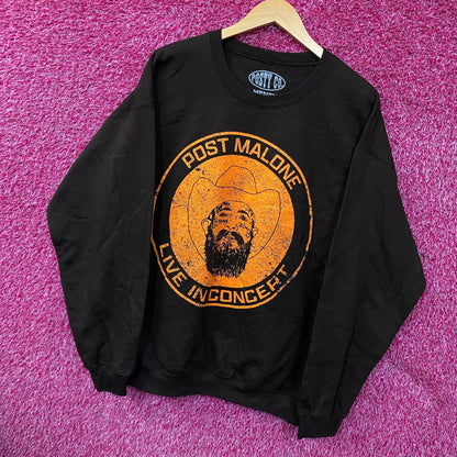 Post Malone Live In Concert Brown Crewneck Sweater size Medium