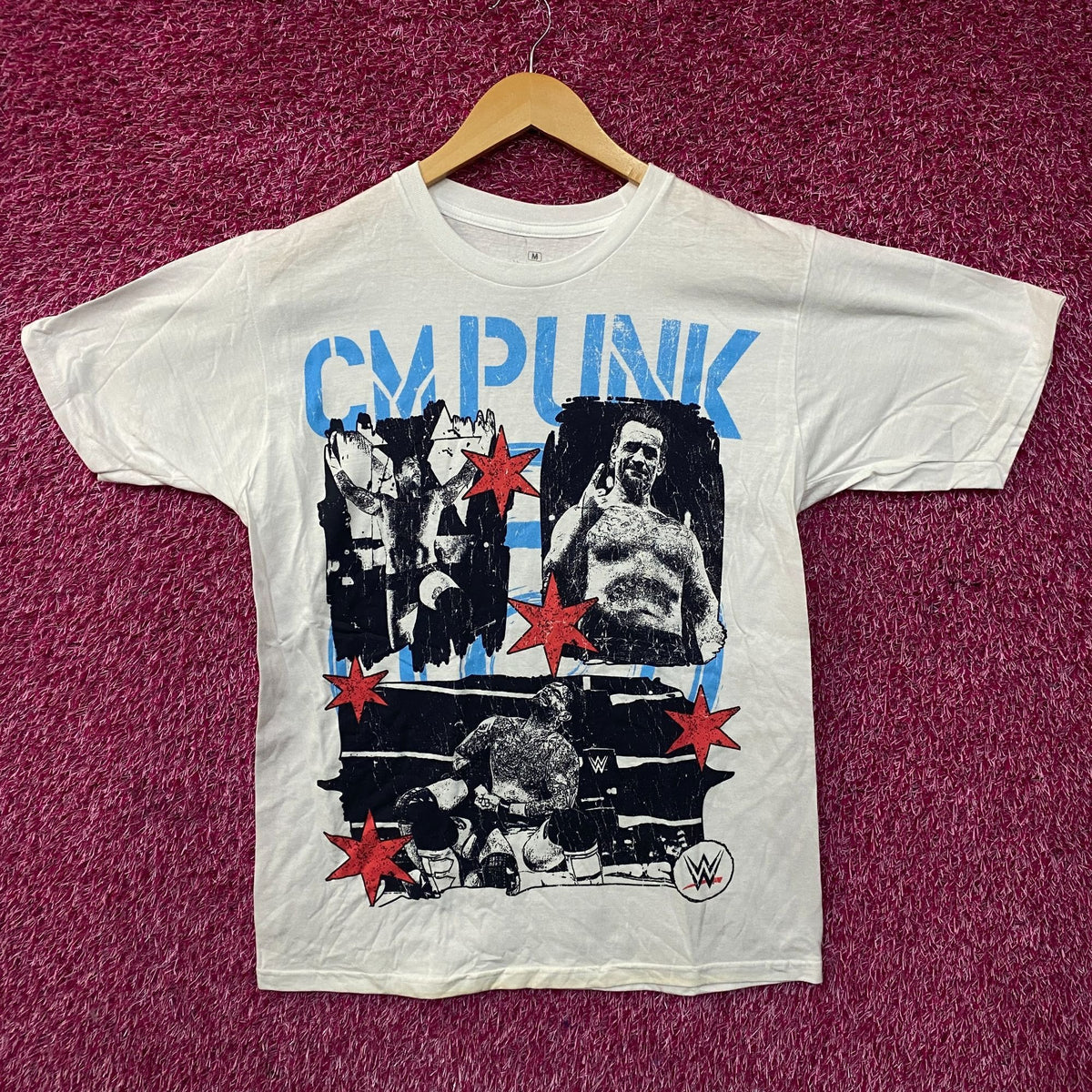 WWE CM Punk Ripple Junction Grunge Graphic T-Shirt Medium