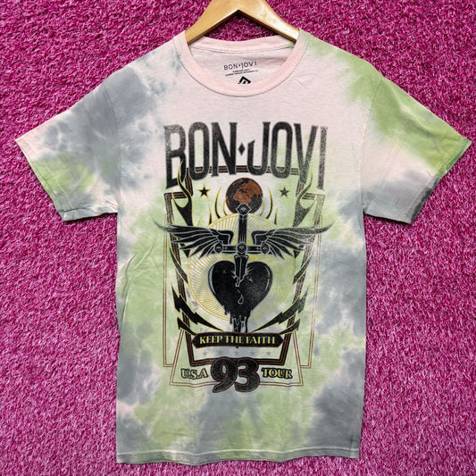 Bon Jovi Heartbreaker Keep the Faith 1993 USA Tour Arena Rock Tie Dye S