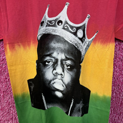 The Notorious BIG King of New York Rap Tricolor Dip-Dye Tee small