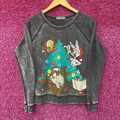 Looney Tunes Cartoon Christmas Sweatshirt Extra Small