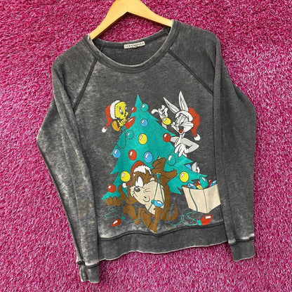 Looney Tunes Cartoon Christmas Sweatshirt Extra Small