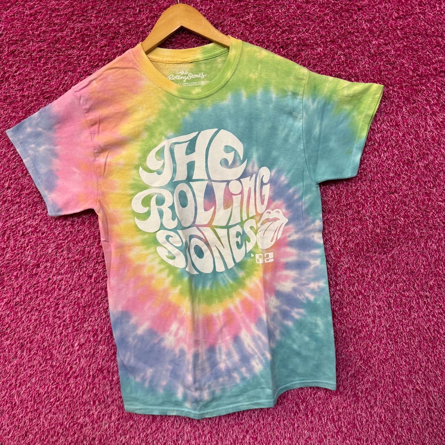 The Rolling Stones Hot Lips 1982 Concert Rock Band Tie Dye M