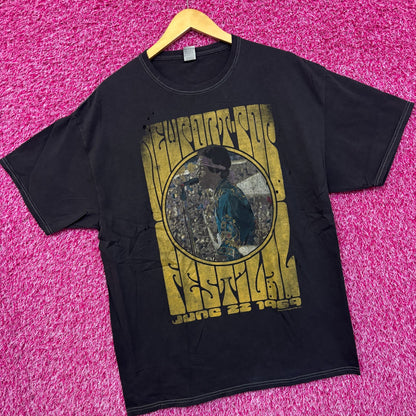 Jimi Hendrix 1969 Newport Pop Festival Distressed Tee XL