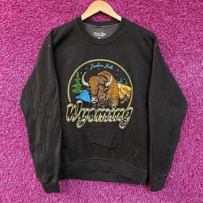 Junk Food Clothing Wyoming Bison Graphic Crewneck Sweatshirt XS