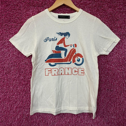 Junk Food Clothing Women's Paris France Original Vintage Style Tee Large