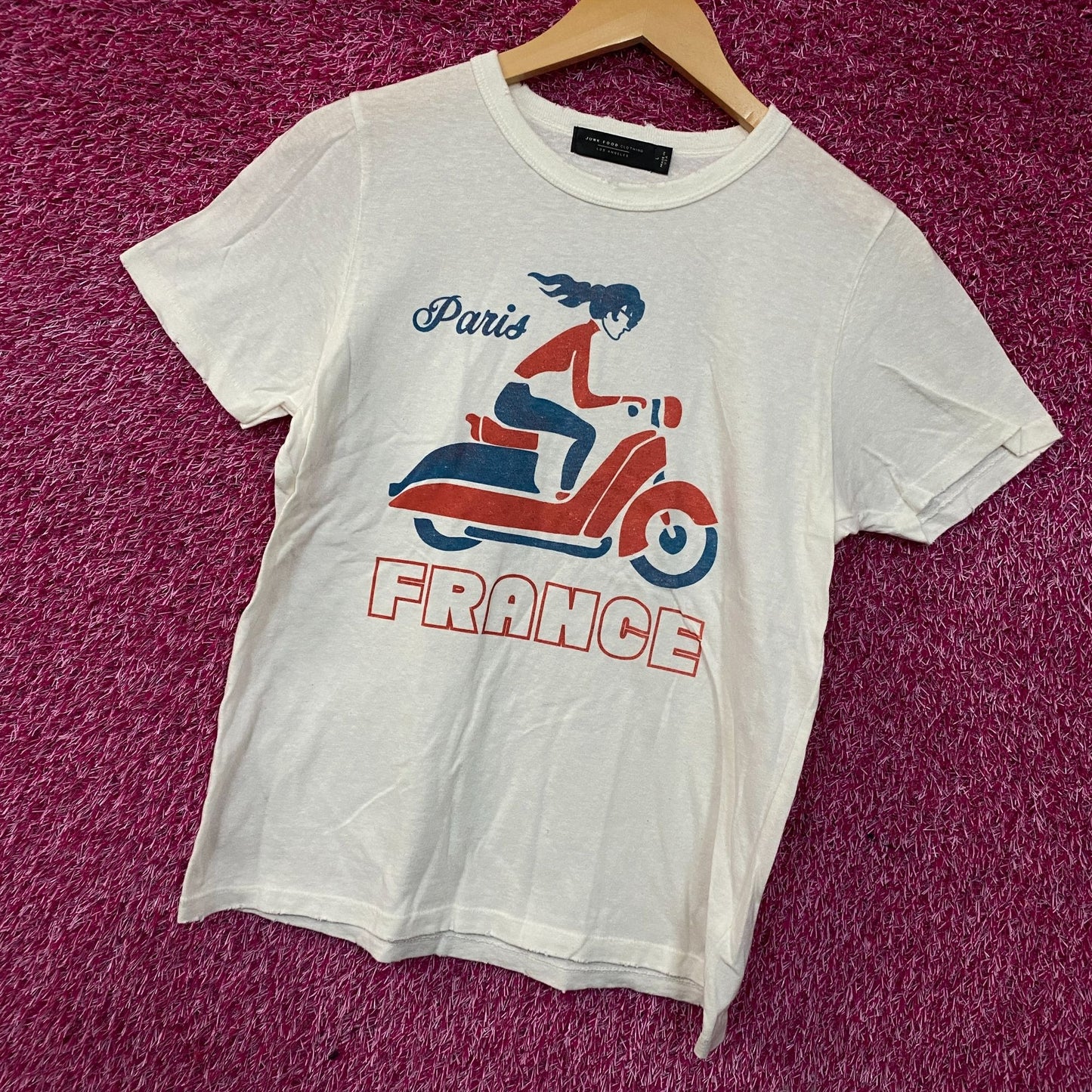 Junk Food Clothing Women's Paris France Original Vintage Style Tee Large