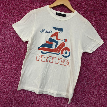 Junk Food Clothing Women's Paris France Original Vintage Style Tee Large