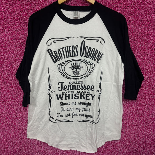 Brothers Osbourne Sour Mash Tennessee Whiskey Baseball Tee M
