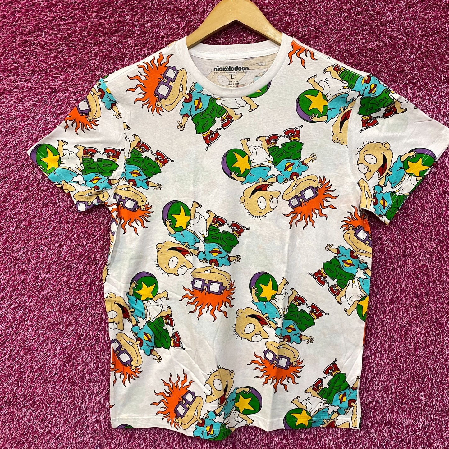 Rugrats Tommy and Chucky all over print Tshirts size Large