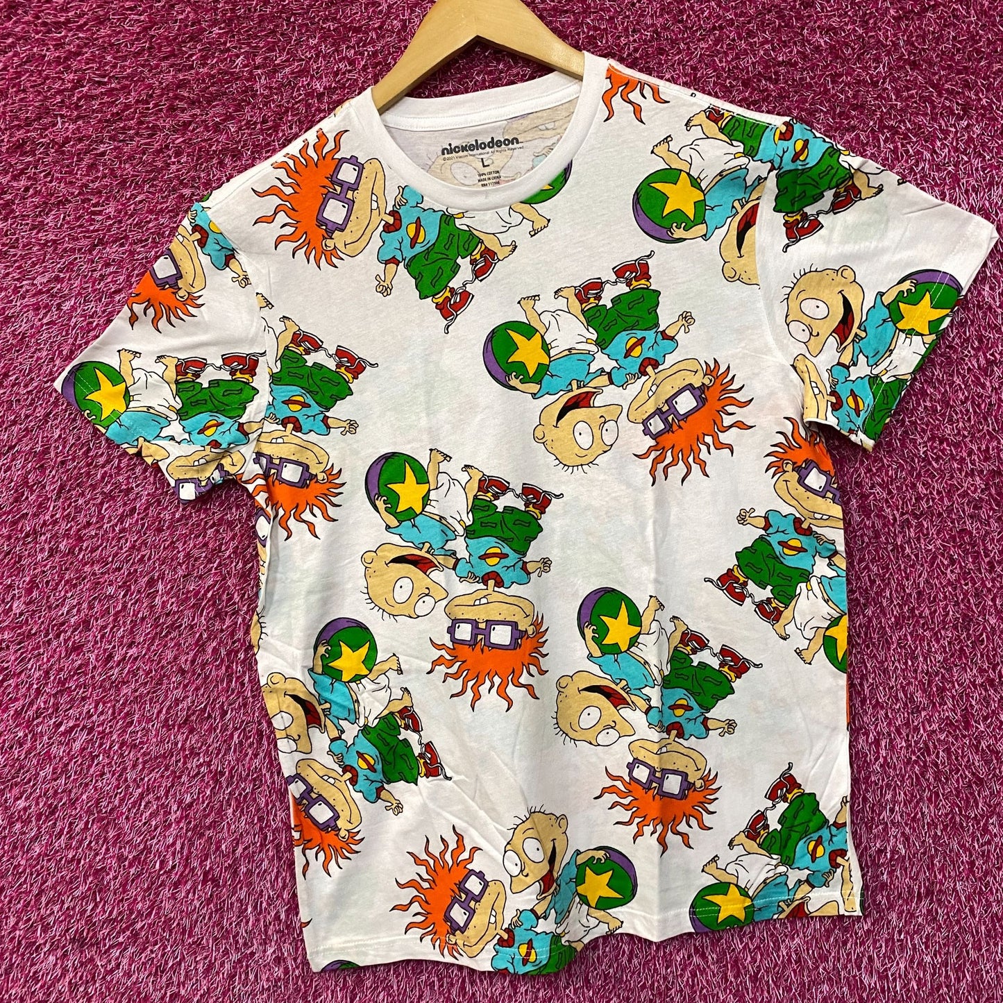 Rugrats Tommy and Chucky all over print Tshirts size Large