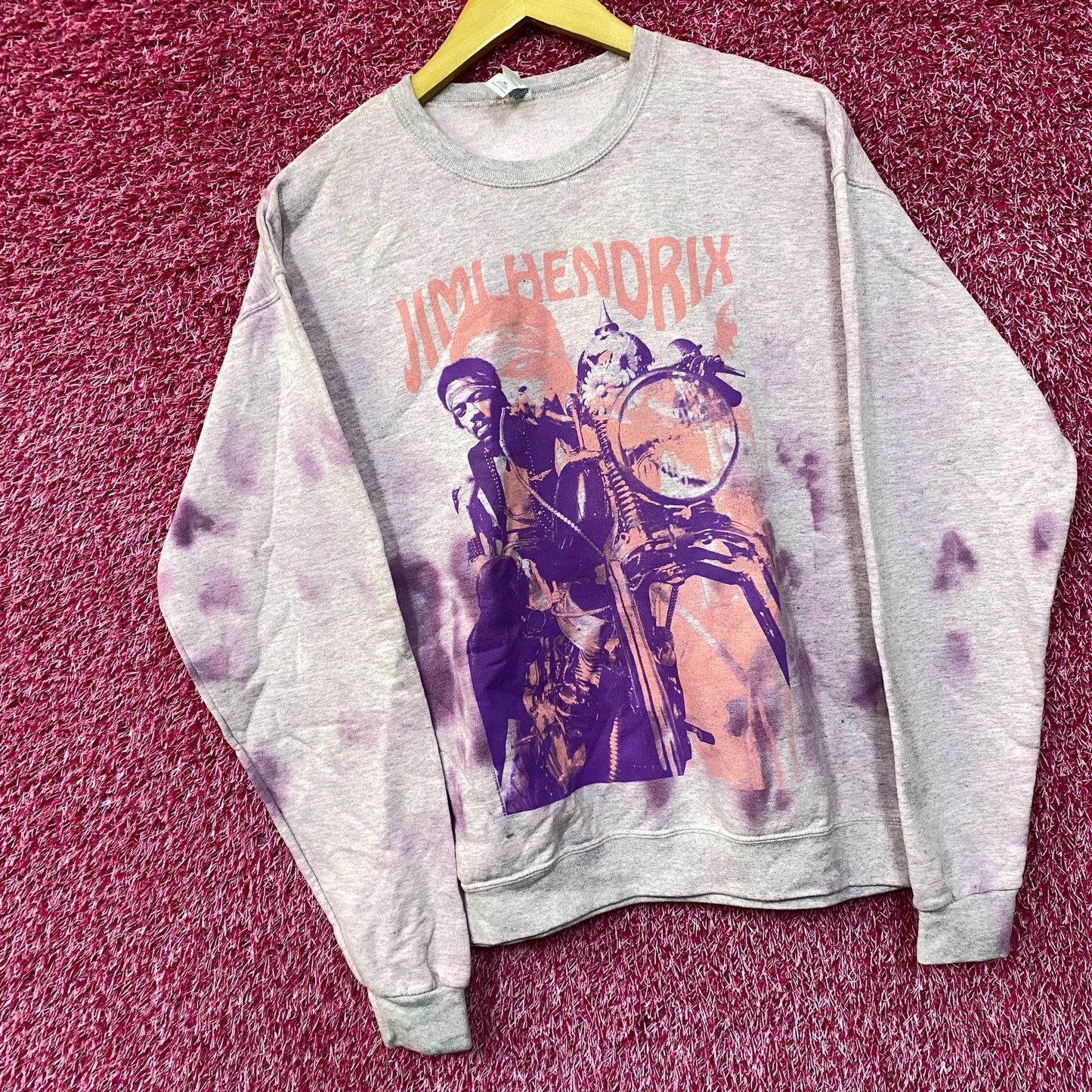 Jimi Hendrix Purple Haze Rock Legend Crewneck Sweater Medium
