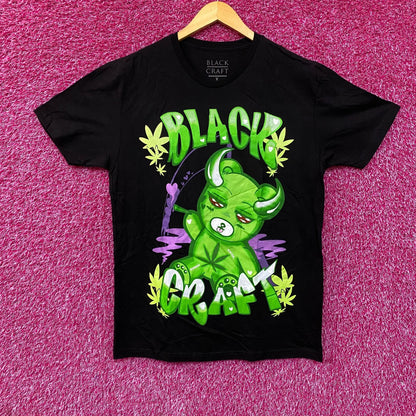 Black Craft THC Devilish Teddy Bear Goth Cartoon T-Shirt L