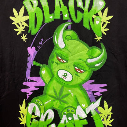 Black Craft THC Devilish Teddy Bear Goth Cartoon T-Shirt L