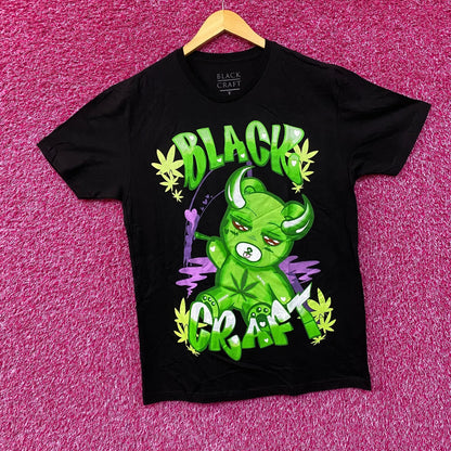Black Craft THC Devilish Teddy Bear Goth Cartoon T-Shirt L