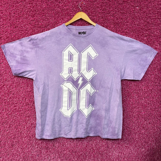 AC/DC Logo Graphic Design Tie-Dye T-Shirt 3XL