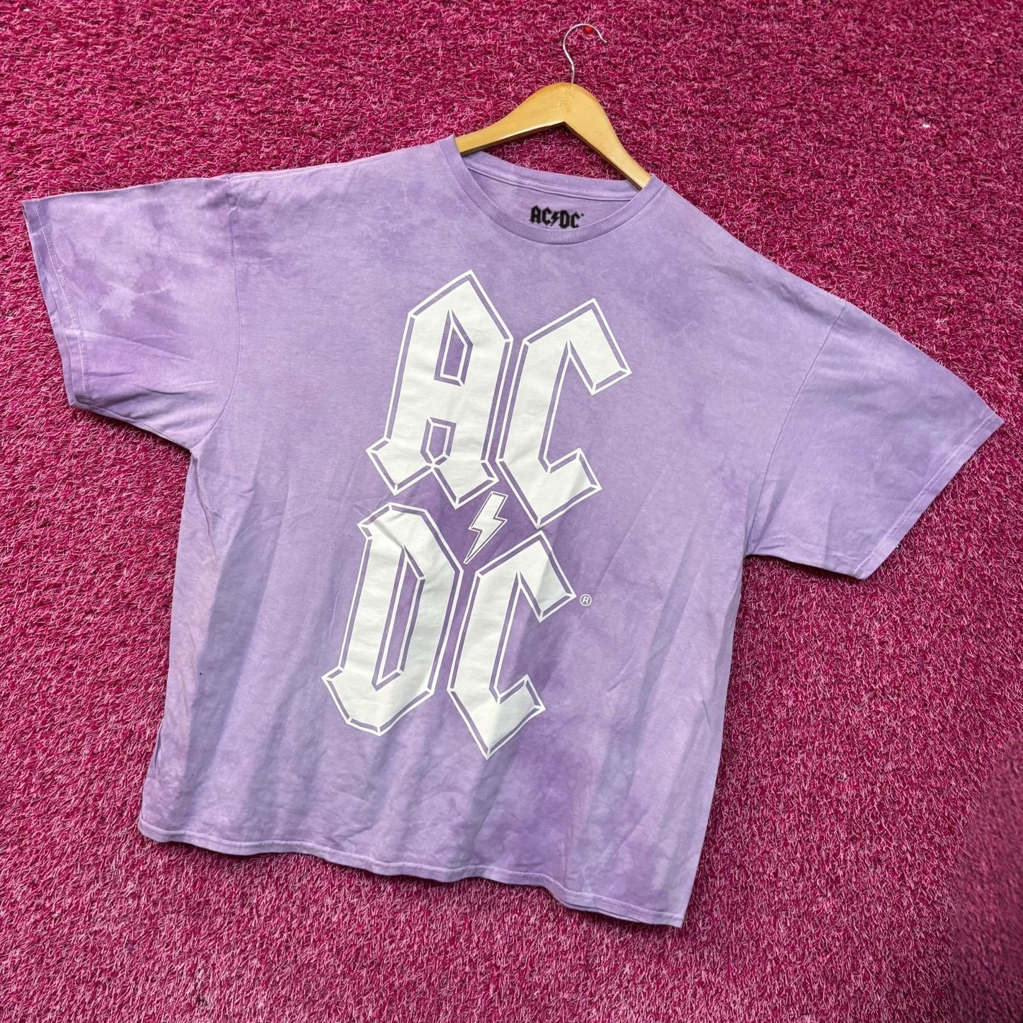 AC/DC Logo Graphic Design Tie-Dye T-Shirt 3XL