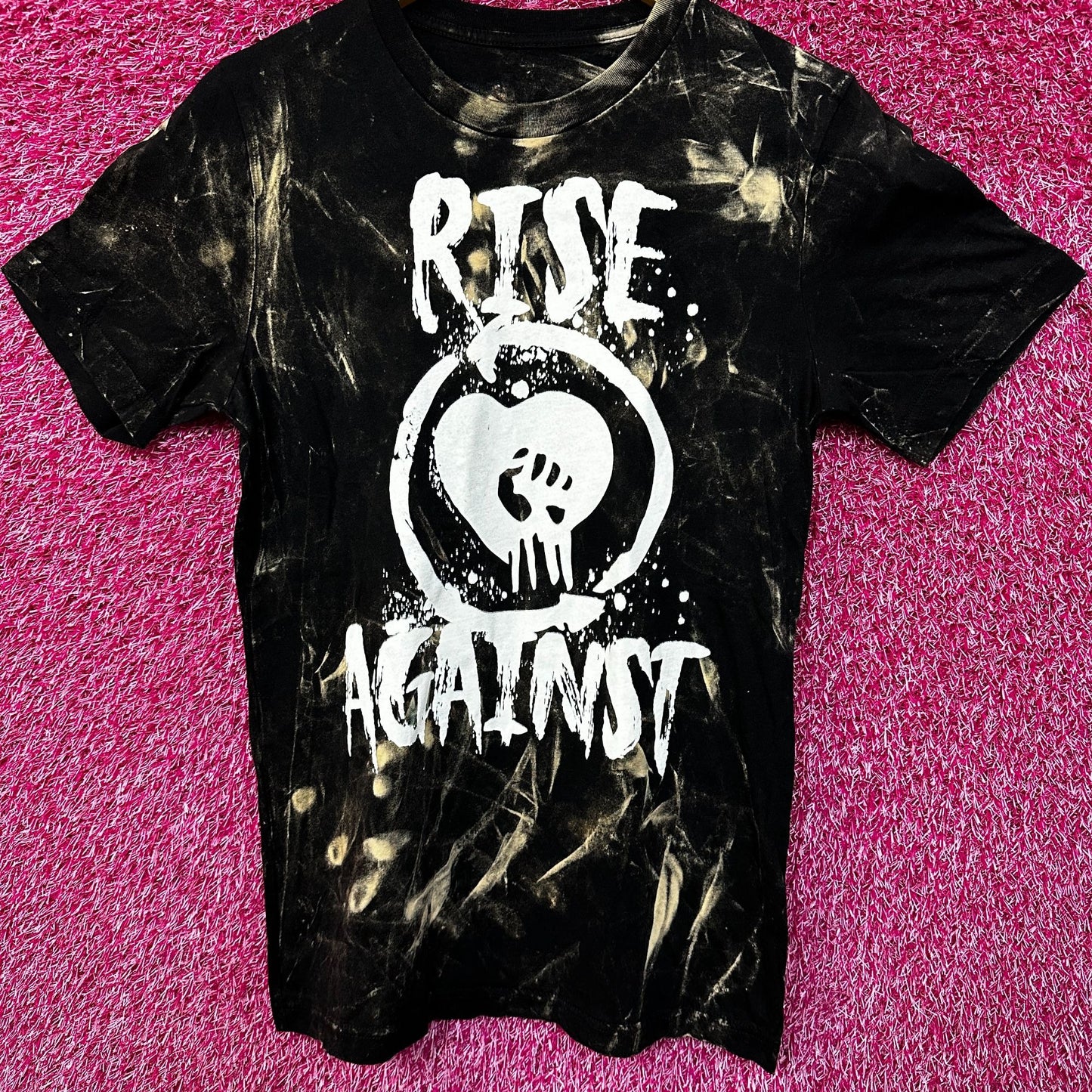 Rise Against Tour Bleach Dye Tshirt size Medium