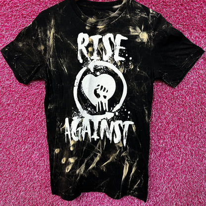 Rise Against Tour Bleach Dye Tshirt size Medium