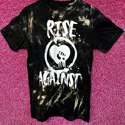 Rise Against Tour Bleach Dye Tshirt size Medium