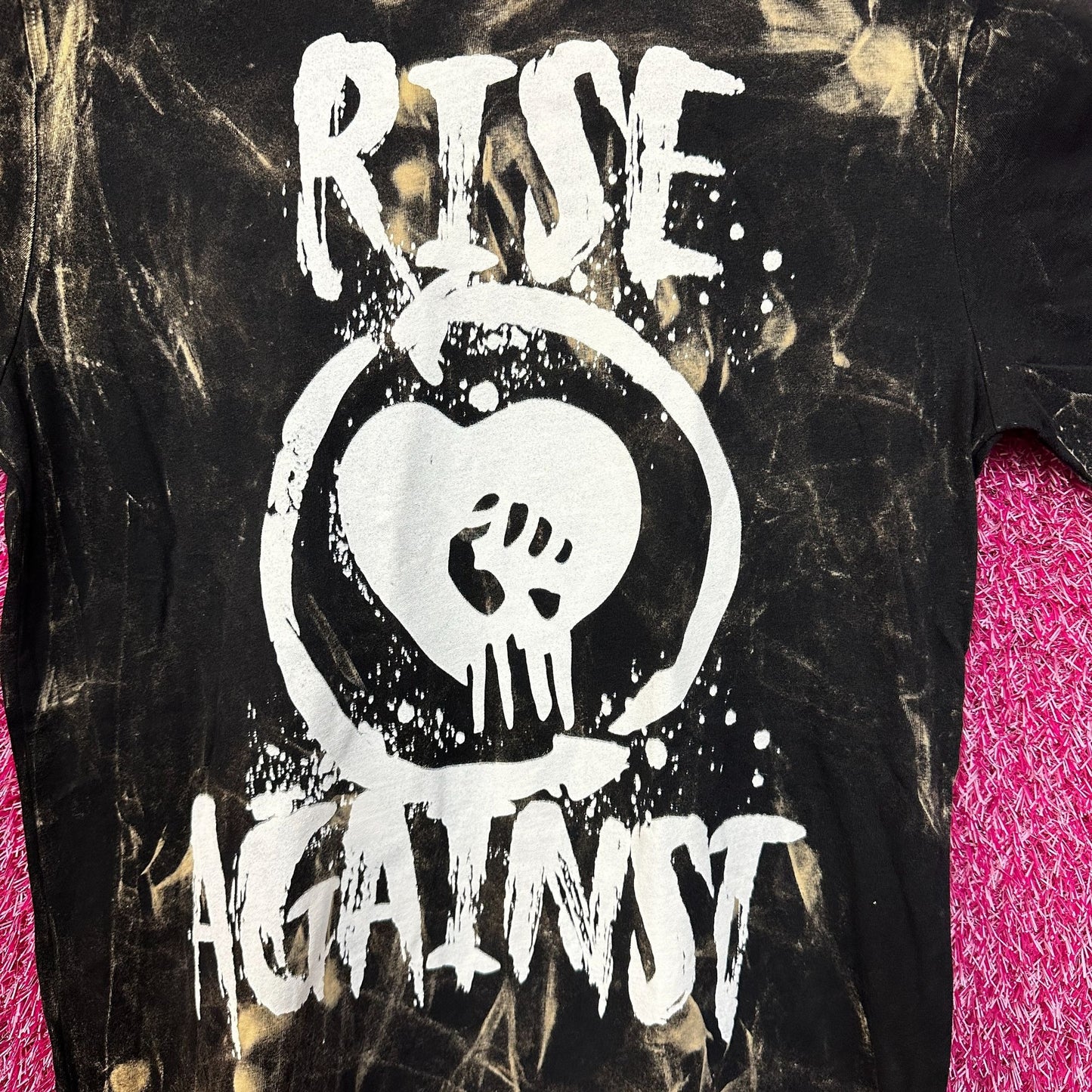 Rise Against Tour Bleach Dye Tshirt size Medium