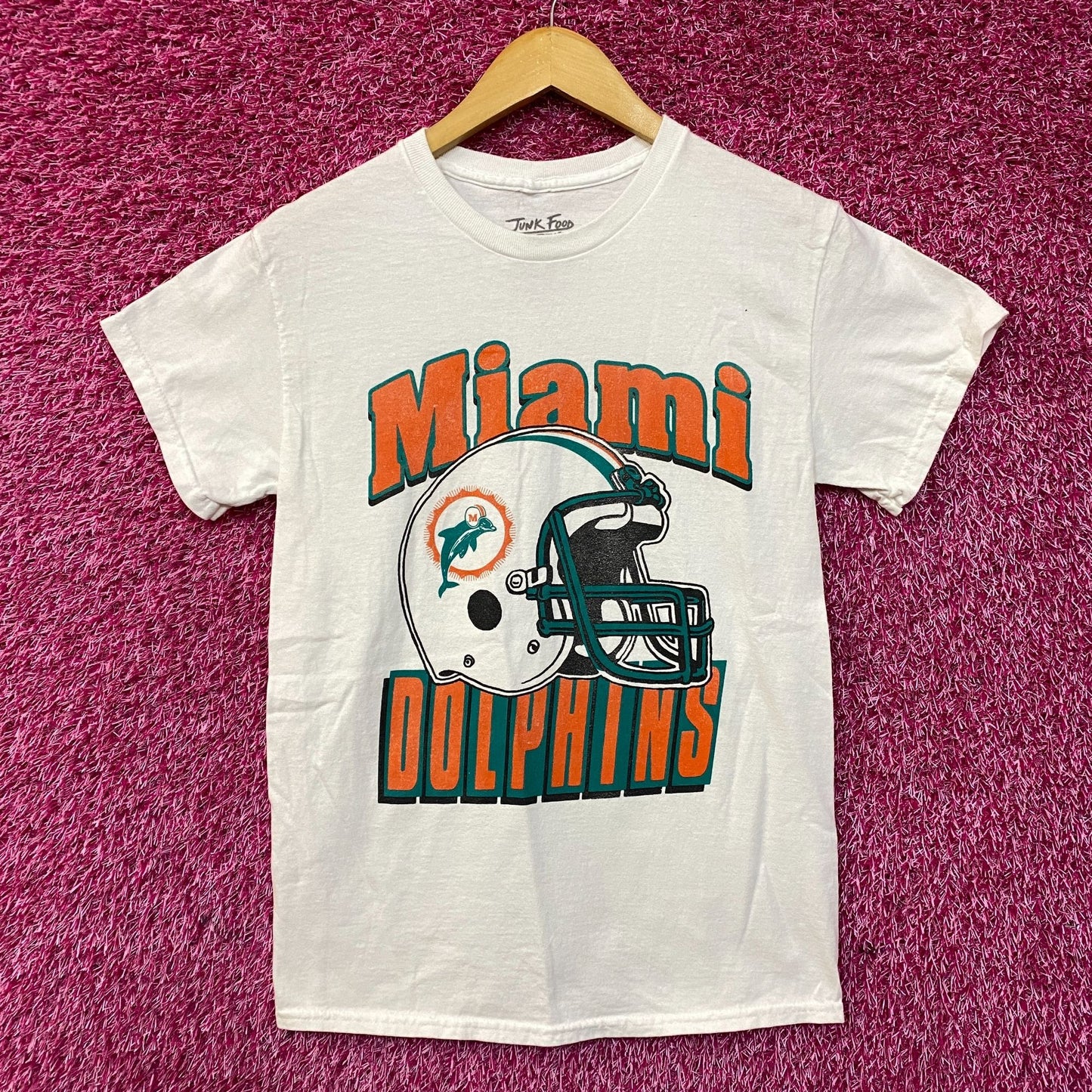 Junk Food NFL Miami Dolphins Throwback Helmet Logo T- Shirt XS