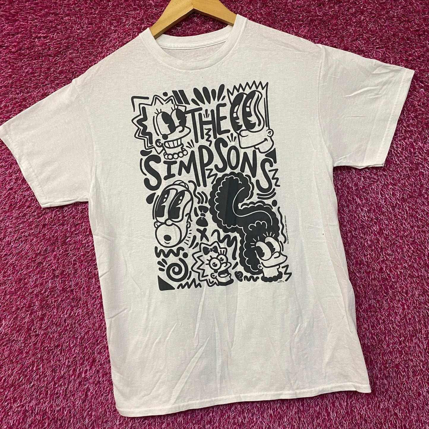 The Simpsons Classic Pop Art Family Graphic T-Shirt Small