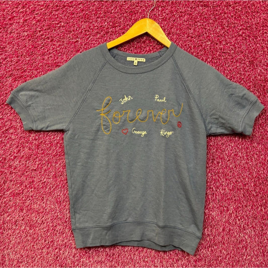 The Beatles Embroidered John Paul George Ringo Rock Sweatshirt S