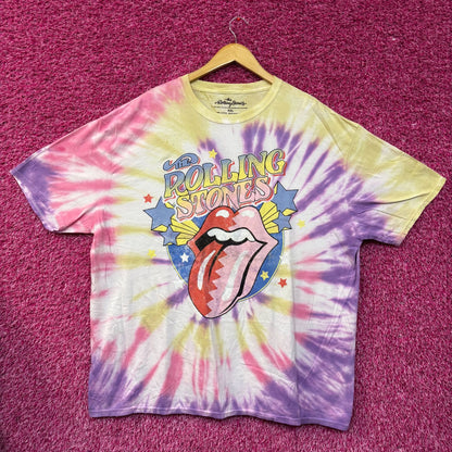 The Rolling Stones Circus Stars Hot Lips Rock Band Tie Dye 2XL