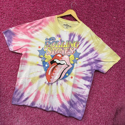 The Rolling Stones Circus Stars Hot Lips Rock Band Tie Dye 2XL