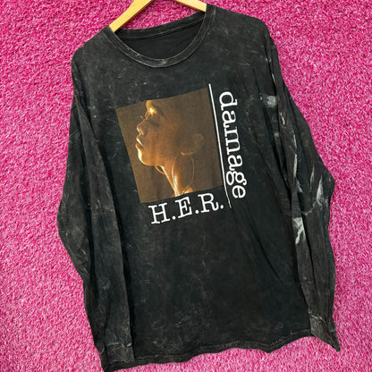 H.E.R Damage Back of My Mind Tour Acid Wash Long Sleeve XL