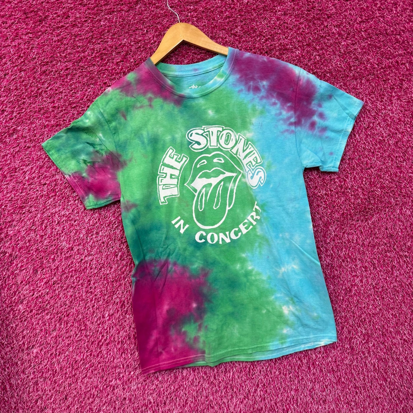 The Rolling Stones in Concert Hot Lips Rock Band Tie Dye M