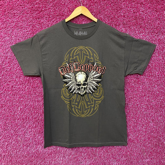 Def Leppard Winged Skull Graphic Rock Band T-shirt Large