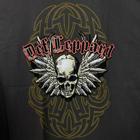 Def Leppard Winged Skull Graphic Rock Band T-shirt Large