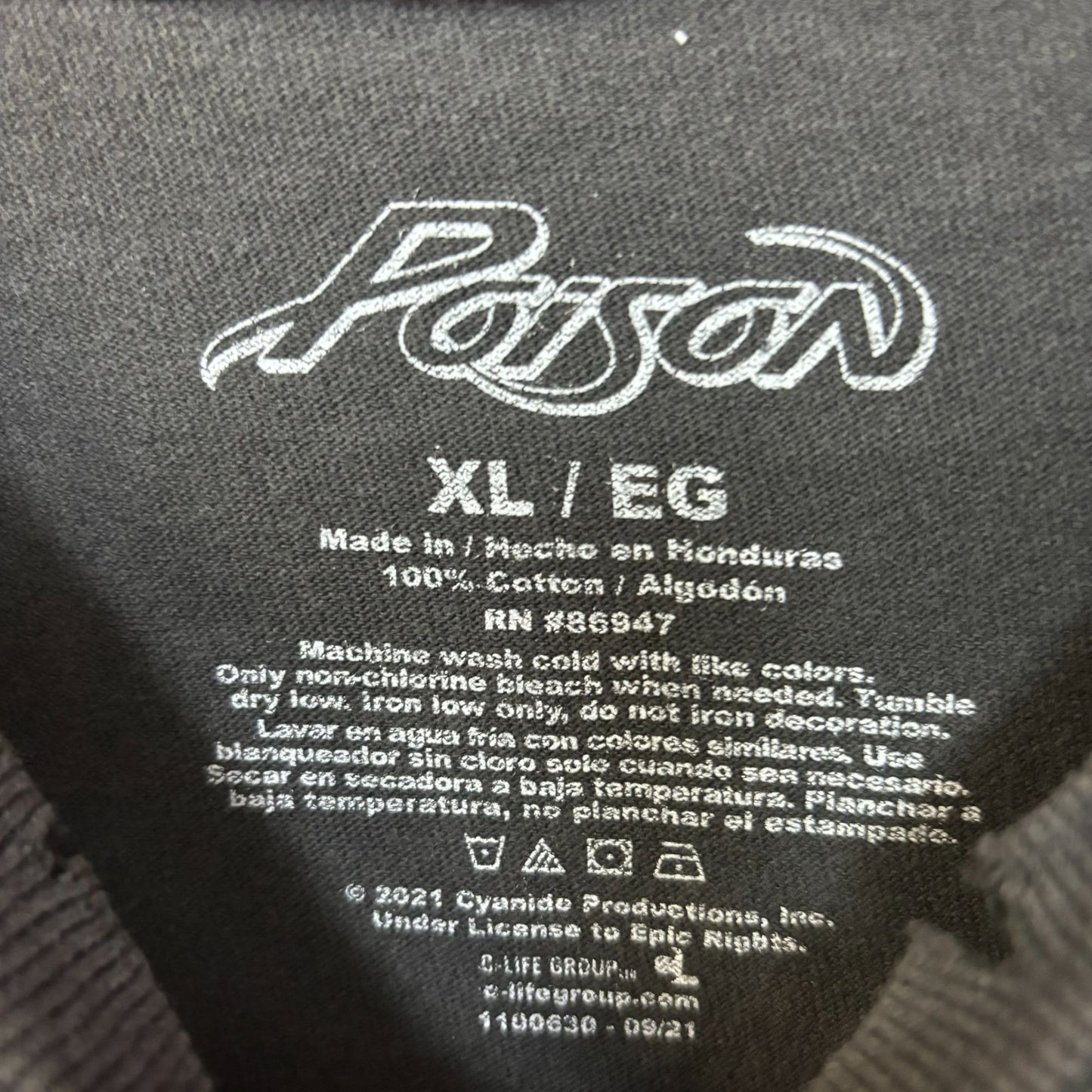 Poison Flesh Blood & Videotape Video Album Cover Rock Tee XL