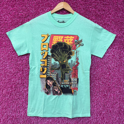 Threadless The Broccozilla Kaiju Vegetable Mint Green T-Shirt Small